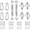 Kit De Fixation Pour Voile D'ombrage, Acier Inoxydable Soleil Voile D'ombrage Kit De Fixation Pour Triangle Et Carré, Rectangle, Du Soleil Voile D'ombrage Accessoires De Fixation - Komiro