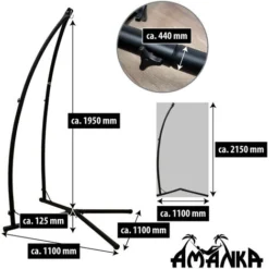 Support Pour Fauteuil Suspendu 215 Cm Soutien Pour Accrocher Balancelle Et Chaises Suspendues En Acier Couleur Noir Poids Max Supporté 120 Kg Pour Internes Et Externes -Promos Jardin Lumi Magasin 10974013 5