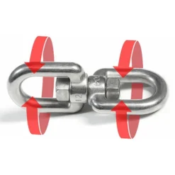 AMANKA Émerillon En Acier Inox 10x125mm 2 Anneaux Pivotants En Métal Inoxydable Pour Accrocher Sièges Suspendus Max 420kg -Promos Jardin Lumi Magasin 10974286 3