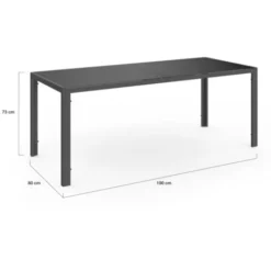 Salon De Jardin MADRID Table 190 CM Et 8 Chaises Empilables Gris Anthracite -Promos Jardin Lumi Magasin 11265570 5