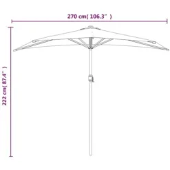 Parasol De Balcon Et Mât En Aluminium Anthracite 270x144cm Demi VidaXL -Promos Jardin Lumi Magasin 11274542 3