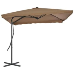 Parasol D'extérieur Avec Poteau En Acier 250 X 250 Cm Taupe VidaXL