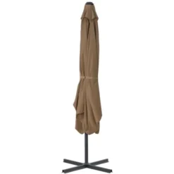 Parasol D'extérieur Avec Poteau En Acier 250 X 250 Cm Taupe VidaXL -Promos Jardin Lumi Magasin 11321677 4