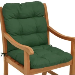 Beautissu Coussin Flair NL - Pour Chaise Fauteuil De Jardin Terrasse 100x50x8 Cm Vert Foncé