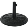 OUTSUNNY Pied De Parasol Rond Base De Lestage Ø 48 X 34H Cm Ciment HDPE Motif Fleurs De Lys Poids Net 13 Kg Noir