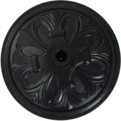 OUTSUNNY Pied De Parasol Rond Base De Lestage Ø 48 X 34H Cm Ciment HDPE Motif Fleurs De Lys Poids Net 13 Kg Noir -Promos Jardin Lumi Magasin 11673143 4