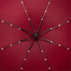 AREBOS Parasol De Terrasse/Jardin Parasol/Suspendu Avec éclairage / 40 LED Ø3m Rouge -Promos Jardin Lumi Magasin 12129851 3