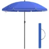 Songmics Parasol De 160 Cm, Protection Solaire UPF 50+, Inclinable Sur 30° Dans Les 2 Sens, Hauteur Réglable, Avec Sac De Transport, Pour Balcon, Jardin, Terrasse, Plage, Sans Base, Bleu GPU60BU