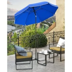 Songmics Parasol De 160 Cm, Protection Solaire UPF 50+, Inclinable Sur 30° Dans Les 2 Sens, Hauteur Réglable, Avec Sac De Transport, Pour Balcon, Jardin, Terrasse, Plage, Sans Base, Bleu GPU60BU -Promos Jardin Lumi Magasin 12130504 3
