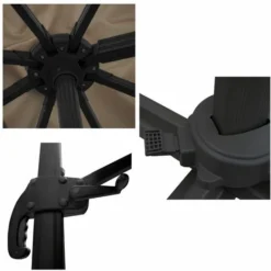 Parasol Déporté MOLOKAI Rectangulaire 3x4m Taupe + Housse -Promos Jardin Lumi Magasin 12263209 3