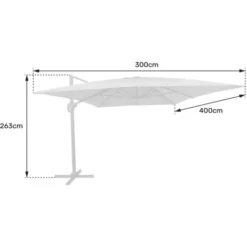 Parasol Déporté MOLOKAI Rectangulaire 3x4m Taupe + Housse -Promos Jardin Lumi Magasin 12263209 4