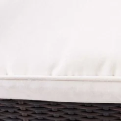 COSTWAY Fauteuil De Jardin En Résine Tressée Marron 78x80x80 CM Avec Coussin Lavable Pour Jardin Chambre Balcon Salon -Promos Jardin Lumi Magasin 12436030 4