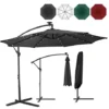 AREBOS Parasol De Terrasse/Jardin Parasol/Suspendu Avec éclairage / 40 LED Ø3m Anthracite