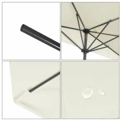 Sekey 270 Cm Demi Parasol En Acier UV 50+ Cr¨¨me -Promos Jardin Lumi Magasin 13661809 4