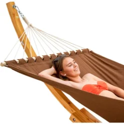 Hamac Avec Support Bois - 325cm Support Hamac Exterieur Double Hamac Sur Pied -Promos Jardin Lumi Magasin 14375183 3