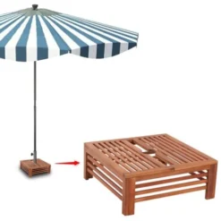 Couverture De Support De Parasol En Bois VidaXL -Promos Jardin Lumi Magasin 1443779 5