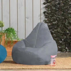 Veeva Pouf Spécial Gamer Pour Enfants, Grand - Résistant à L’eau, Poufs D’intérieur Et D’extérieur, Gris Clair -Promos Jardin Lumi Magasin 14827538 3