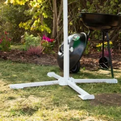 Relaxdays Pied De Parasol, Porte Parasol, Support Tige 20-38 Mm, Socle Support En Croix, Terrasse, Jardin, Balcon, Blanc -Promos Jardin Lumi Magasin 16766904 3