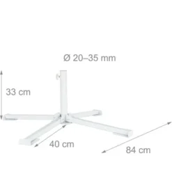 Relaxdays Pied De Parasol, Porte Parasol, Support Tige 20-38 Mm, Socle Support En Croix, Terrasse, Jardin, Balcon, Blanc -Promos Jardin Lumi Magasin 16766904 4