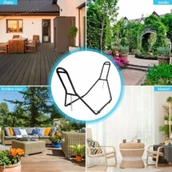 COSTWAY Support De Hamac En MétalType-HLit Suspendu Brésilien Capacité 200KG Pour 2 Personnes Hauteur Ajustable(Hamac Non-inclus) -Promos Jardin Lumi Magasin 17439586 4