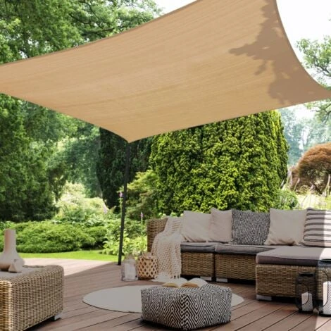 Voile D'ombrage Rectangulaire 3x4 M Sable 5 Voile D'ombrage Rectangulaire 3x4 M Sable – Image 5