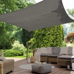Voile D'ombrage Rectangulaire 4x6 M Gris -Promos Jardin Lumi Magasin 18034823 5