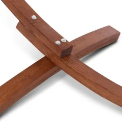 Hamac XL Avec Support Bois Et Toile Noire -Promos Jardin Lumi Magasin 18034856 4