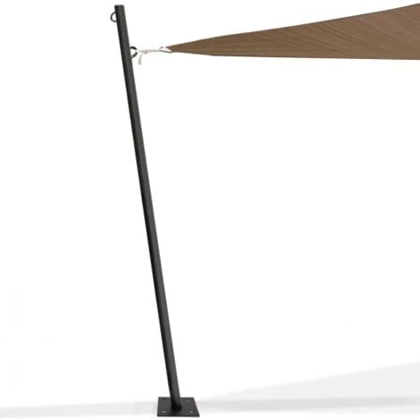 Mât De Fixation Pour Voile D'ombrage H. 220 CM Poteau Et Base Acier 1 Mât De Fixation Pour Voile D'ombrage H. 220 CM Poteau Et Base Acier