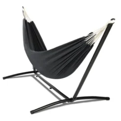 Hamac Avec Support Métal Et Toile Gris Anthracite