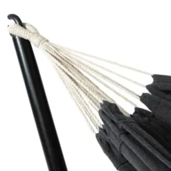 Hamac Avec Support Métal Et Toile Gris Anthracite 6 Hamac Avec Support Métal Et Toile Gris Anthracite -Promos Jardin Lumi Magasin 18122544 3