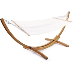 Hamac Bois Avec Toile En Coton Dallas - 3 M - Ecru