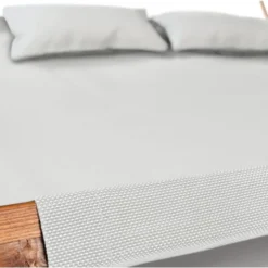 Lit De Jardin En Bois Avec Toile écrue Et Auvent -Promos Jardin Lumi Magasin 18254456 5