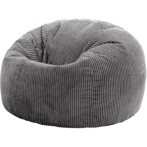 Icon Pouf Classique En Velours Côtelé Kingston, Fauteuil Pouf Pour Adultes, 85cm X 50cm, Gris Anthracite 1 Icon Pouf Classique En Velours Côtelé Kingston, Fauteuil Pouf Pour Adultes, 85cm X 50cm, Gris Anthracite