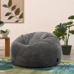 Icon Pouf Classique En Velours Côtelé Kingston, Fauteuil Pouf Pour Adultes, 85cm X 50cm, Gris Anthracite 7 Icon Pouf Classique En Velours Côtelé Kingston, Fauteuil Pouf Pour Adultes, 85cm X 50cm, Gris Anthracite -Promos Jardin Lumi Magasin 18265452 3