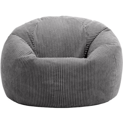 Icon Pouf Classique En Velours Côtelé Kingston, Fauteuil Pouf Pour Adultes, 85cm X 50cm, Gris Anthracite 4 Icon Pouf Classique En Velours Côtelé Kingston, Fauteuil Pouf Pour Adultes, 85cm X 50cm, Gris Anthracite – Image 4