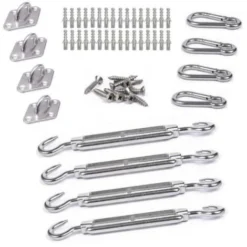 Kit Inox Fixation Voile D'ombrage 4 Points De Fixation