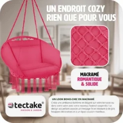 Fauteuil Suspendu GRAZIA - Hamac Chaise, Hamac Suspendu, Chaise Suspendue -Promos Jardin Lumi Magasin 18474142 4