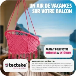 Fauteuil Suspendu GRAZIA - Hamac Chaise, Hamac Suspendu, Chaise Suspendue -Promos Jardin Lumi Magasin 18474142 5