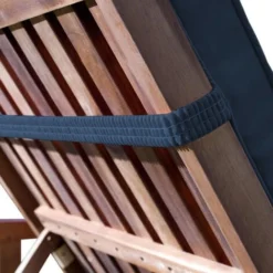 Coussin Pour Transat Chaise Longue De Jardin 195cm Hydrofuge 8 Boutons Coussin Abin De Soleil Intérieur Extérieur Bleu -Promos Jardin Lumi Magasin 18476080 4