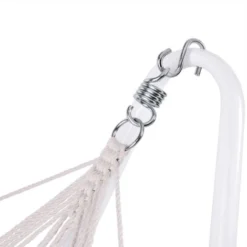 Hamac Avec Cadre En Métal - 274 X 82cm - 100% Coton - Coloris Au Choix Noir -Promos Jardin Lumi Magasin 18477086 3