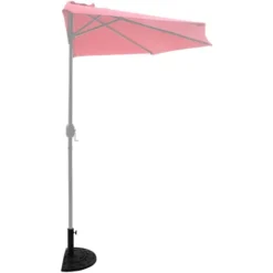 Demi-pied De Parasol Noir Demi-cercle Aspect Fonte Vintage Et Motifs Floraux -Promos Jardin Lumi Magasin 18743974 4