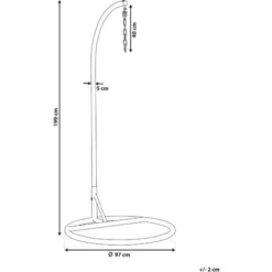 Support Pied Pour Fauteuil Ou Chaise Suspendu En Acier Noir Durable Assure La Stablisation Et La Sécurité Compatible Avec Tous Les Modèles Beliani -Promos Jardin Lumi Magasin 18969372 3