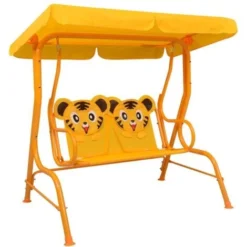 Balancelle Pour Enfants Jaune 115x75x110 Cm Tissu VidaXL