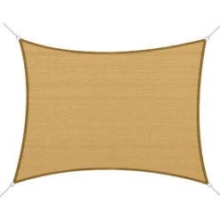 OUTSUNNY Voile D'ombrage Toile Solaire Rectangulaire 6L X 4l M HDPE Jaune