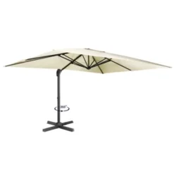 Parasol Déporté Rotatif 360 CALVI écru 3x4 M Avec Housse