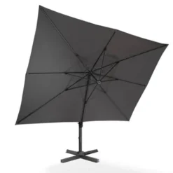 Parasol Déporté Rotatif 360 CALVI Gris 3x4 M Avec Housse -Promos Jardin Lumi Magasin 19886096 4