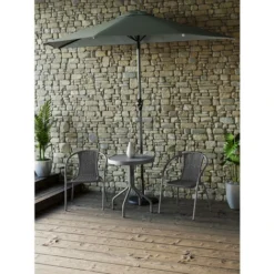 Parasol De Balcon Gris Foncé De 270 Cm Polyester Et Aluminium - Mobilier De Jardin - Parasol -Promos Jardin Lumi Magasin 20754940 5