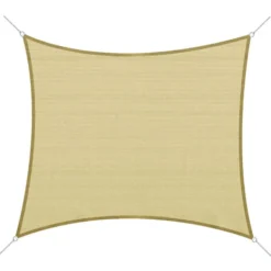 OUTSUNNY Voile D'ombrage Carré 3 X 3 M Polyéthylène Haute Densité Résistant Aux UV Coloris Sable