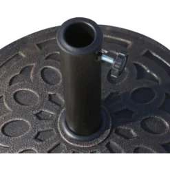 OUTSUNNY Pied De Parasol Base De Lestage Parasol Rond Résine Imitation Fonte Motif Rosace Ø 49 Cm Poids Net 12 Kg Bronze -Promos Jardin Lumi Magasin 25008659 5