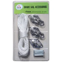HOMCOM Kit De Montage Accessoires De Fixation En Inox Pour Voile D'ombrage